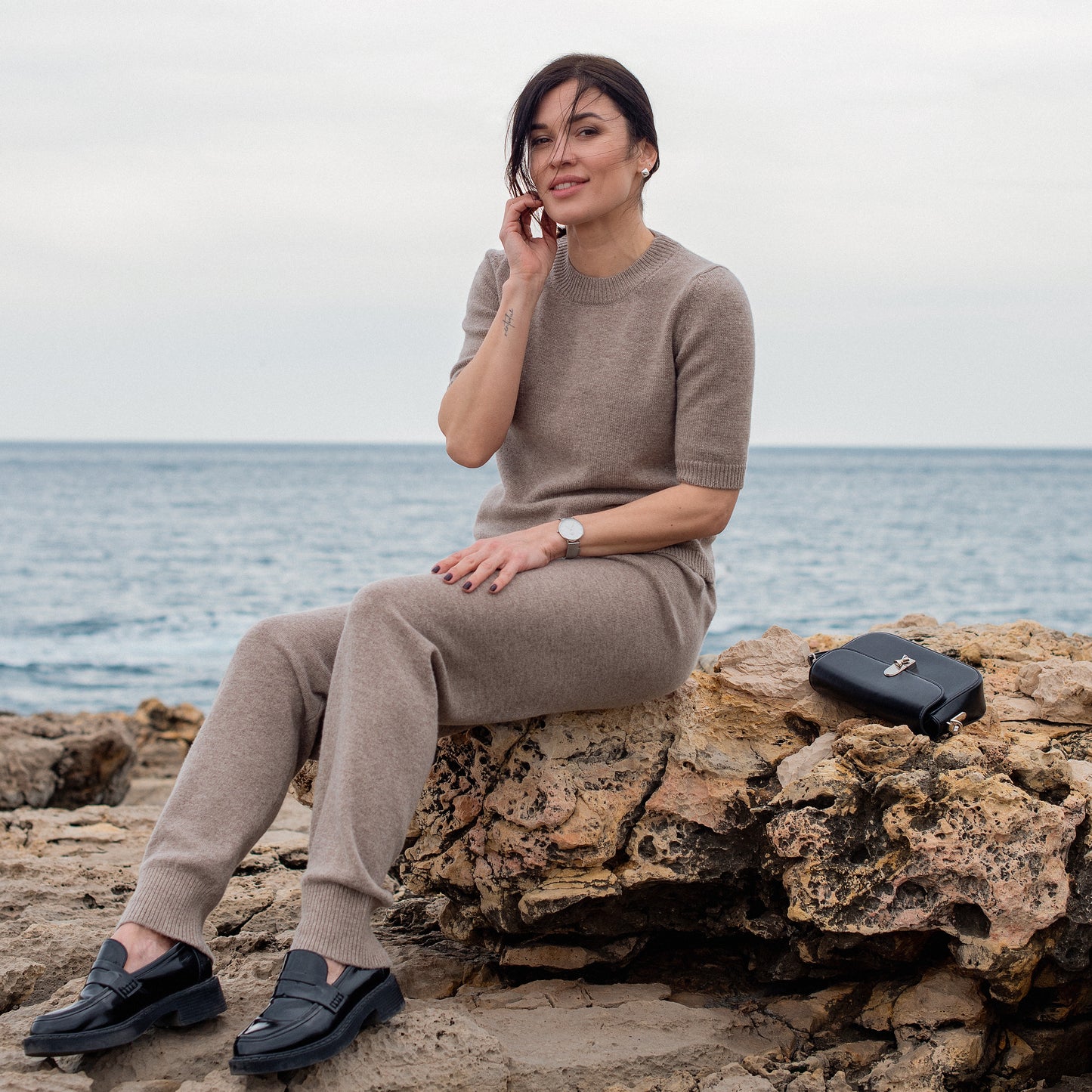 Cappuccino Premium Cashmere Joggers
