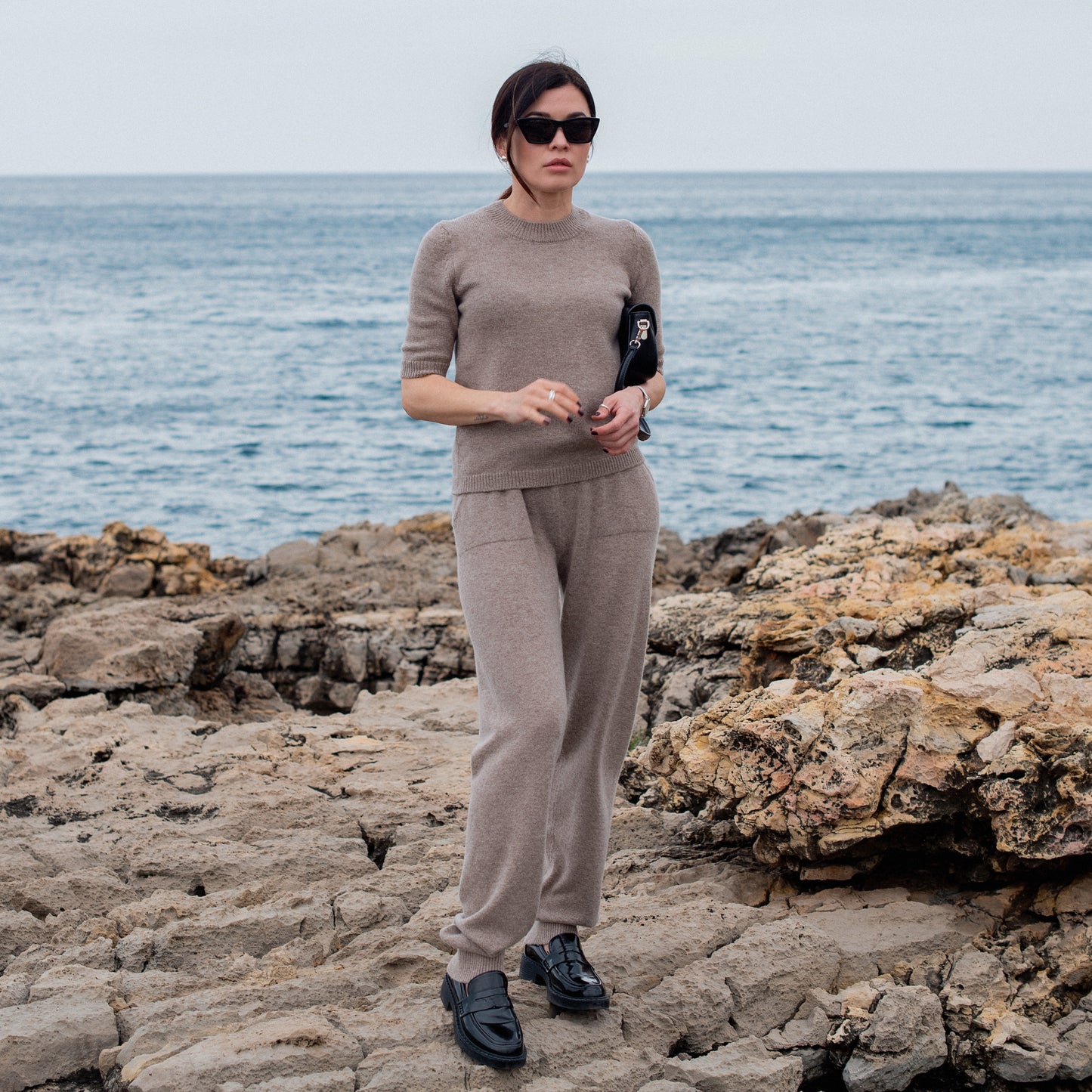 Cappuccino Premium Cashmere T-Shirt