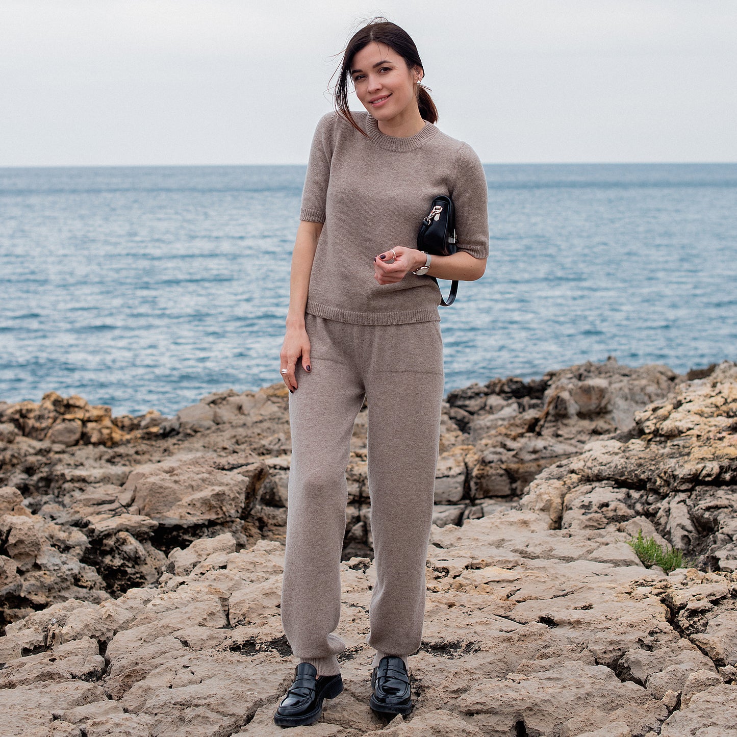 Cappuccino Premium Cashmere T-Shirt