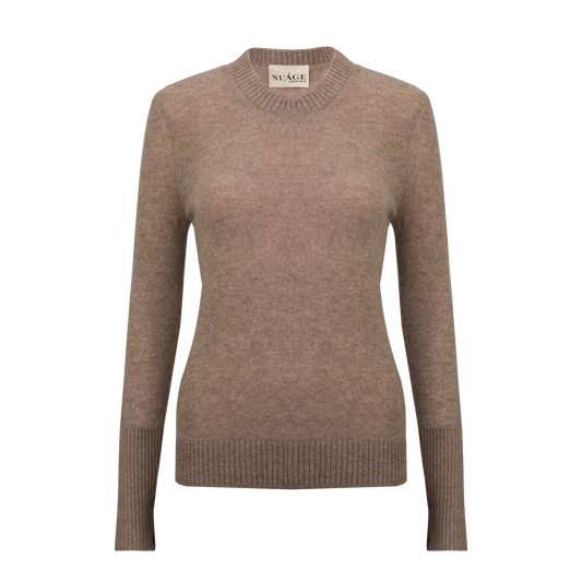 Lightweight Sweater 100% Cashmere  Cappuccino*