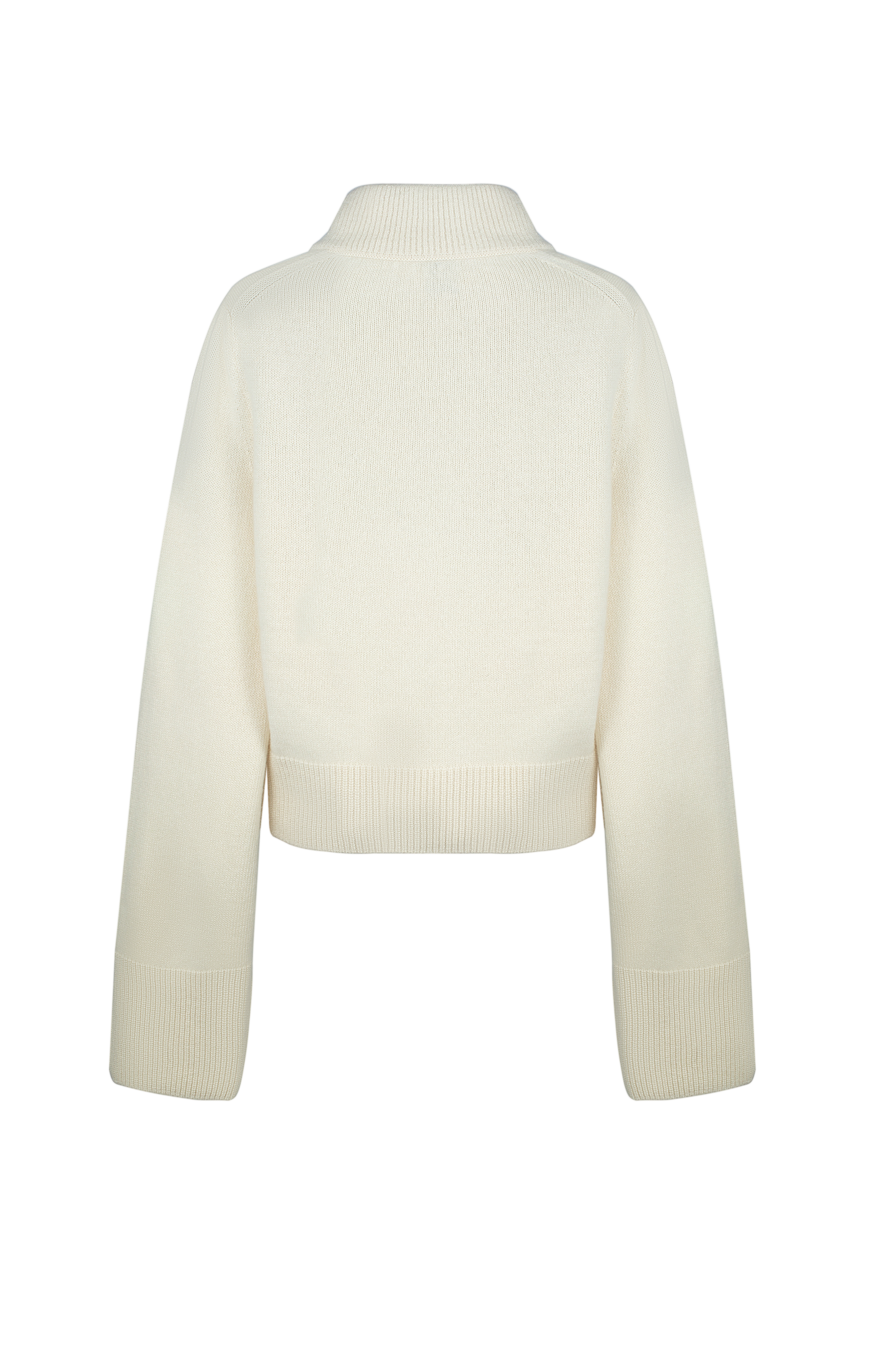 Wide Sleeves Ecru 100% Baby Cashmere Sweater