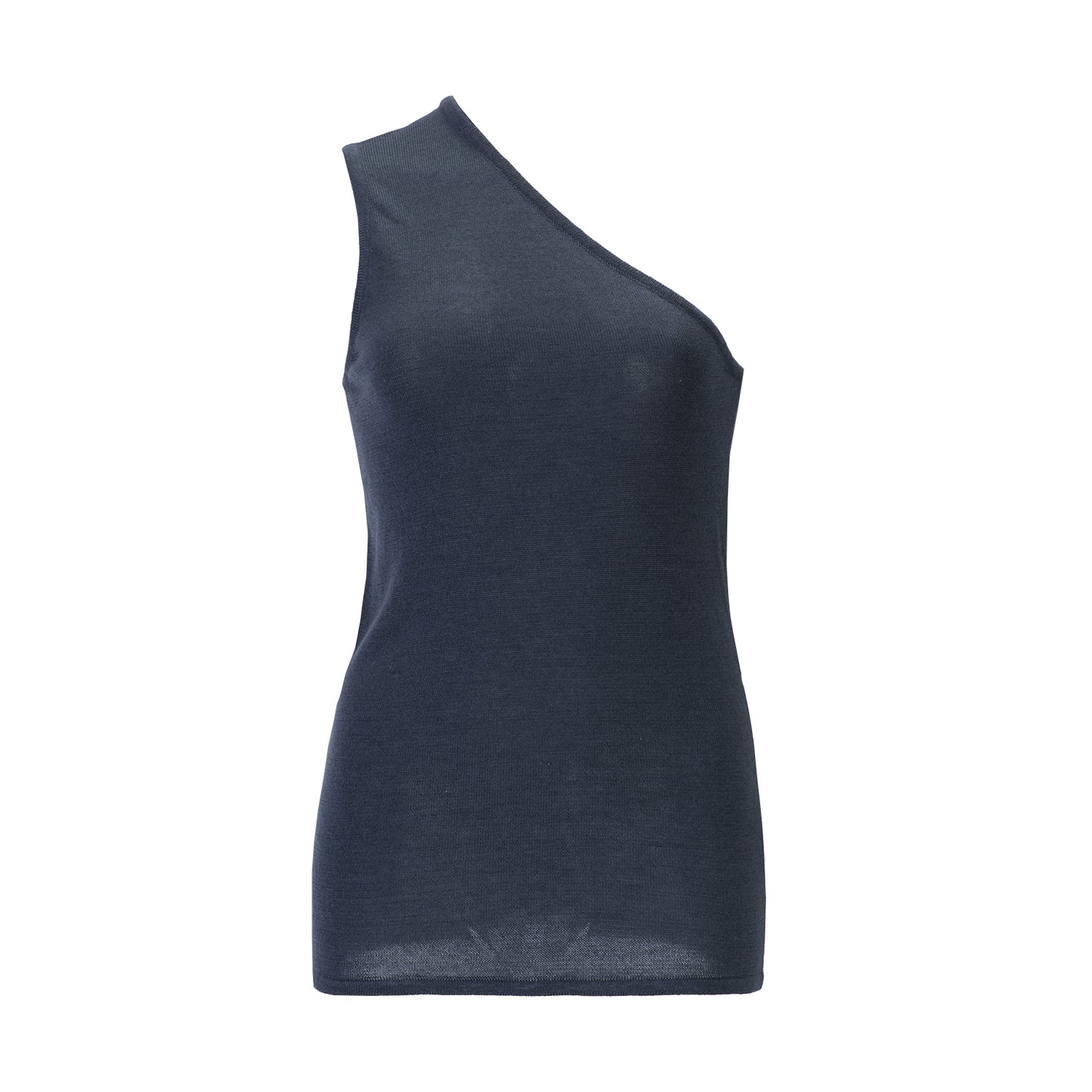 One shoulder Premium Silk&Cashmere Charcoal Top