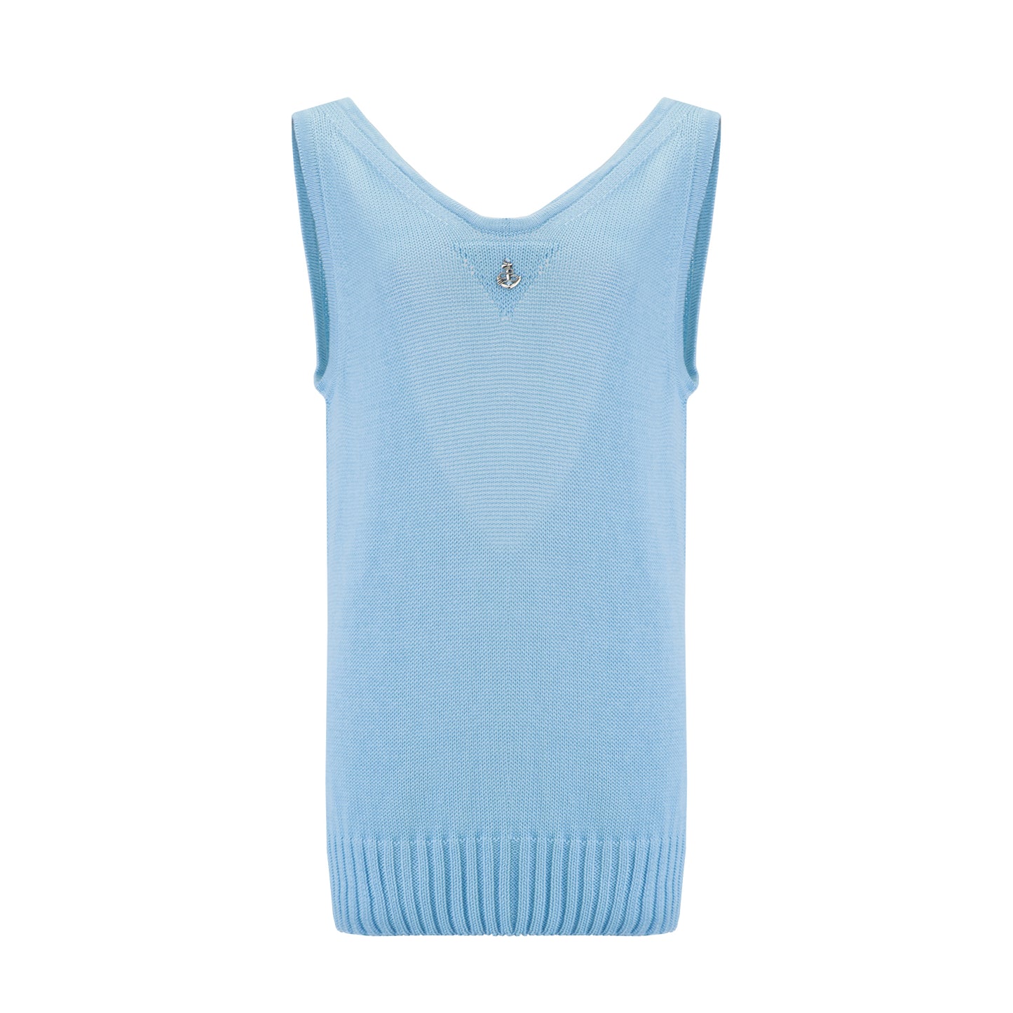 Open Back Blue Top