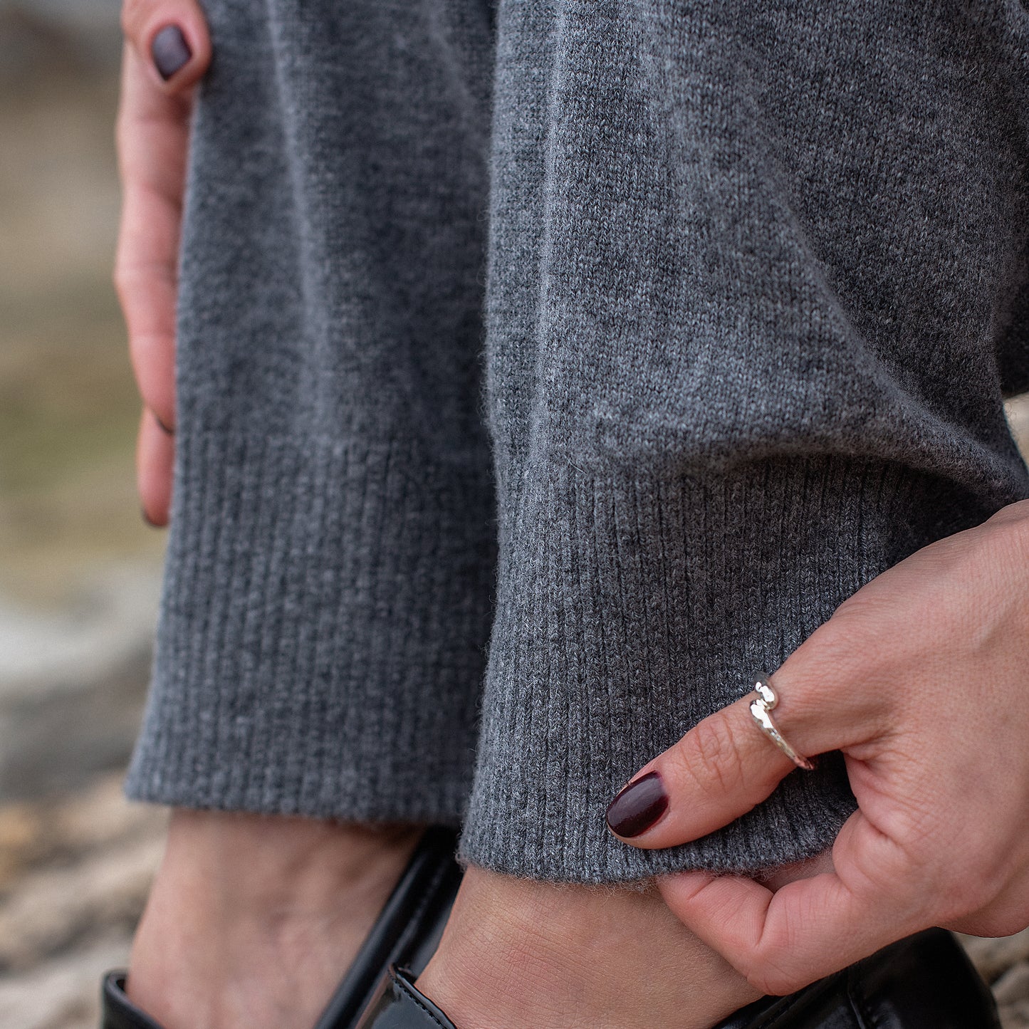 Grey Premium Cashmere Joggers