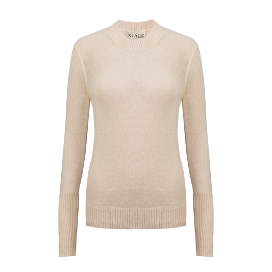 Lightweight Sweater 100% Cashmere  Ivory*