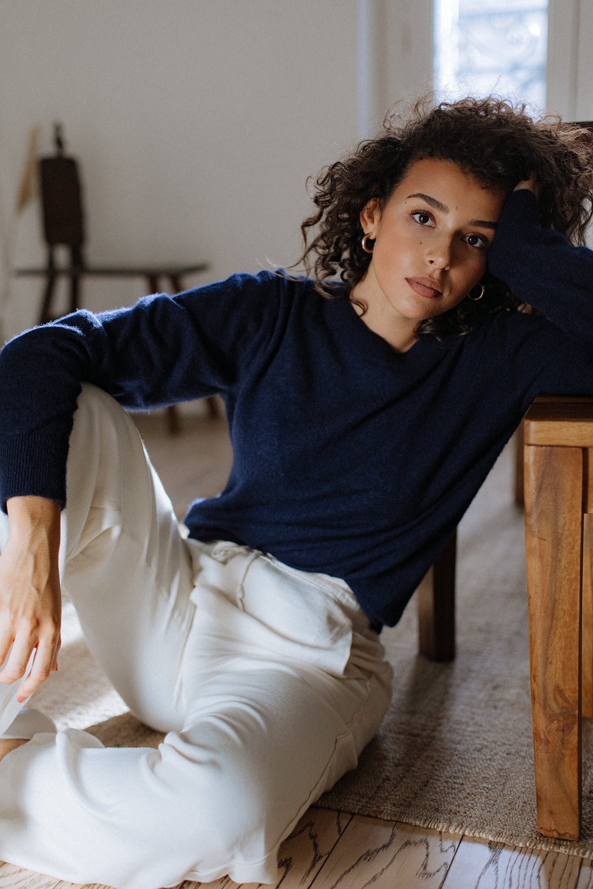 Crew Neck Pullover Indigo*