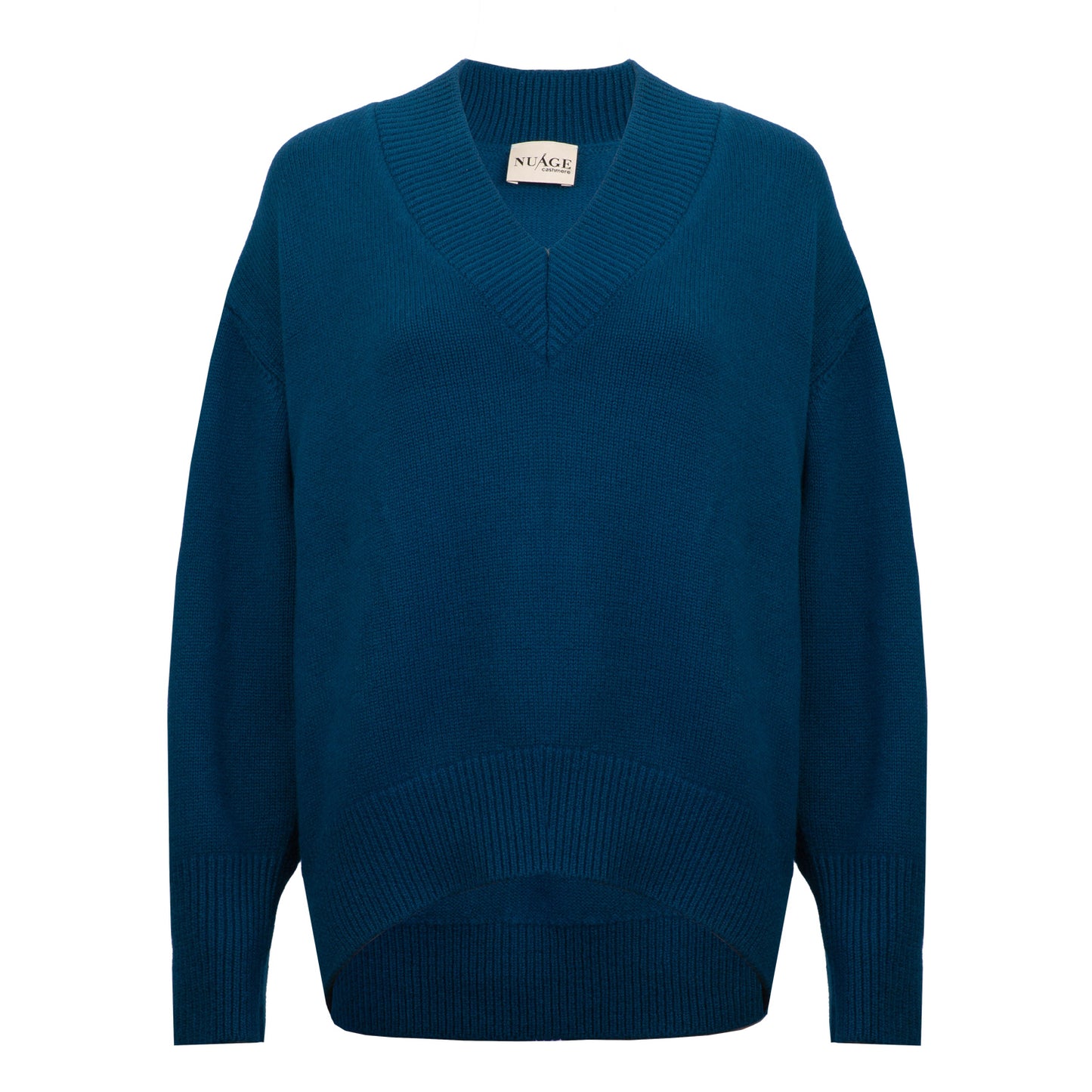 Iconic V-Neck Baby Cashmere Pullover Bleu Canard*