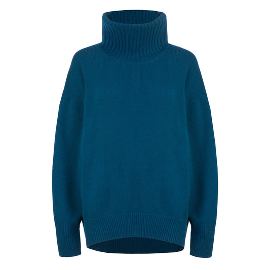 Bleu Canard* 100% Cashmere Turtleneck Sweater