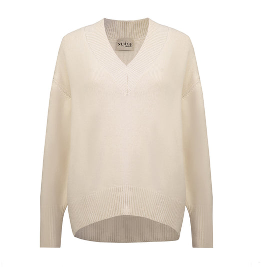 Iconic V-Neck Baby Cashmere Pullover Vanilla*