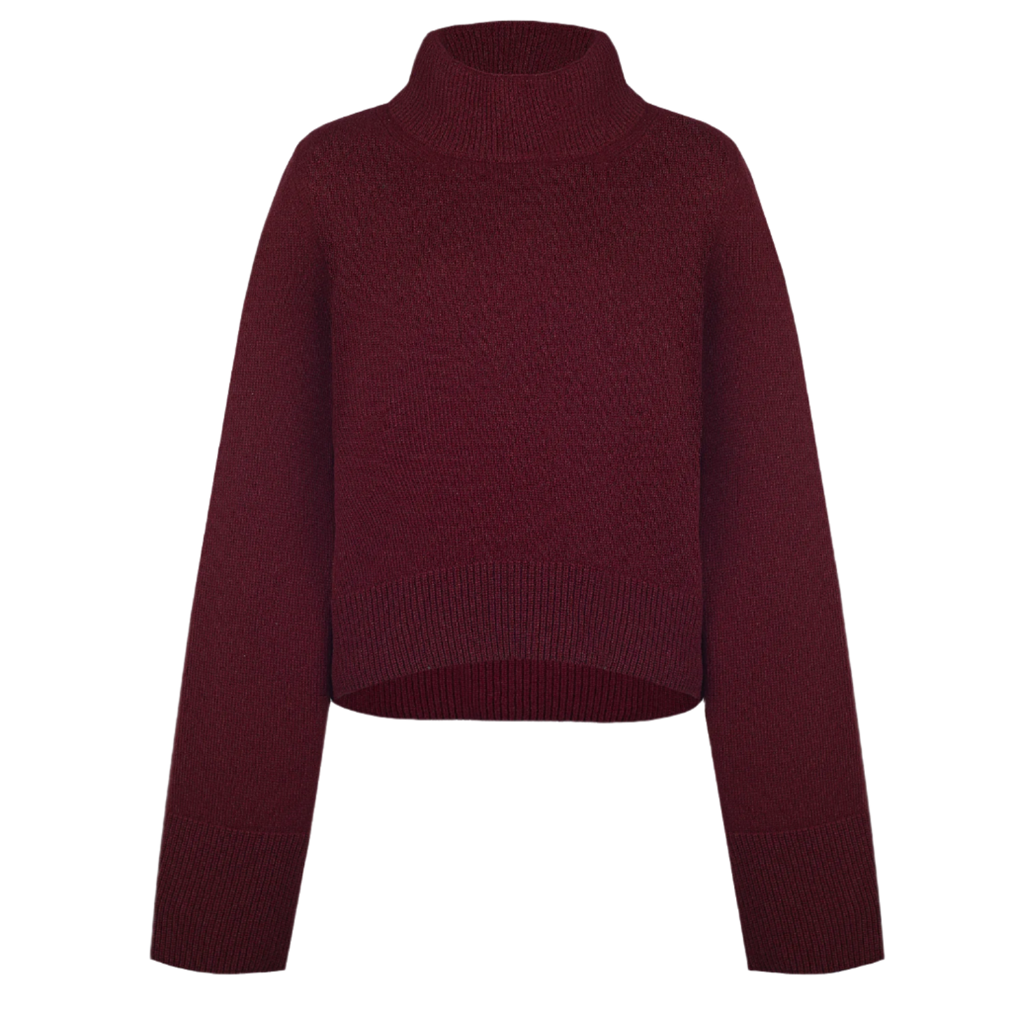 Wide Sleeves Burgundy 100% Cashmere Sweater