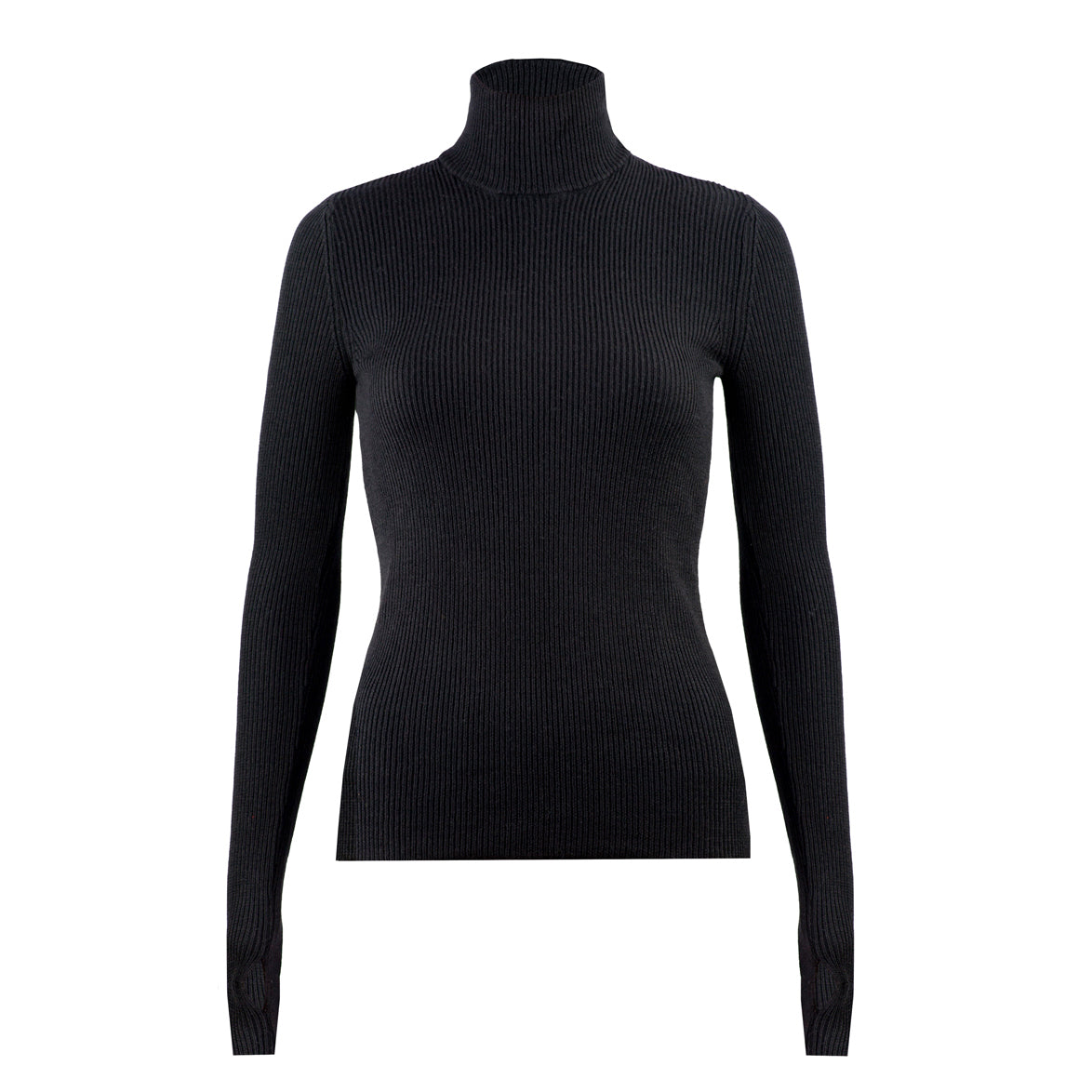 Thin Turtleneck Sweater Just Black*